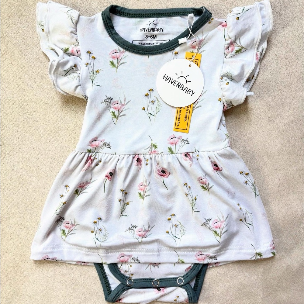 Haven Baby Floral Bamboo Romper Dress